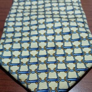 Elegant Blue and Gold Patterned Men's Tie